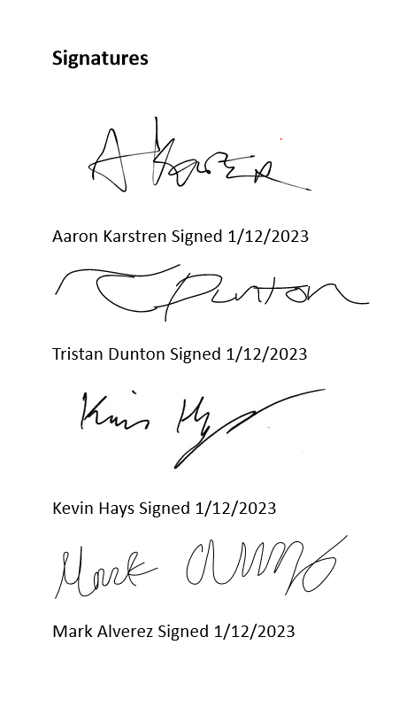 Figure AA: Signatures